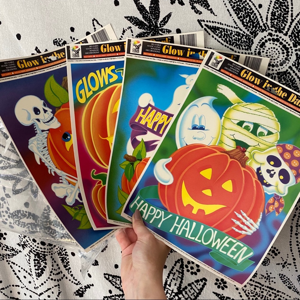 90s Color Clings Halloween window clings pack of 6 sheets